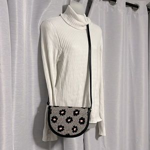 Kate Spade Herringbone Floral Crescent Crossbody